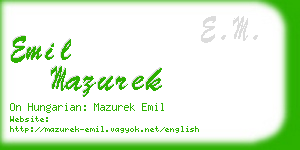 emil mazurek business card